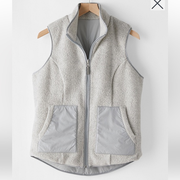 Smartwool Women's Anchor-Line Reversible Sherpa/Nylon Storm Gray Vest NWOT - Picture 1 of 15